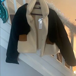 Faux shearling and denim jacket (warm)